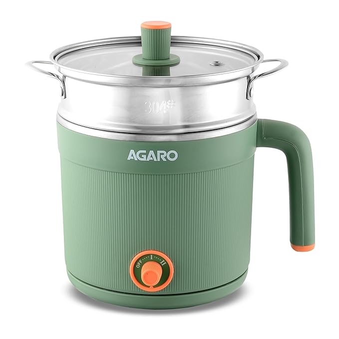 AGARO Regency Multi Cook Kettle With Steamer, 1.2L Inner Pot