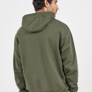 Men Solid Relaxed Fit Hooded Pullover Sweatshirt