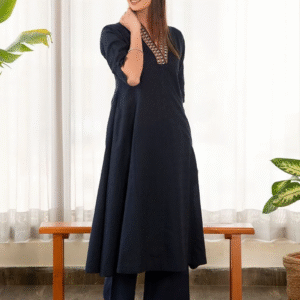 Cotton Embroidered A-Line Kurta