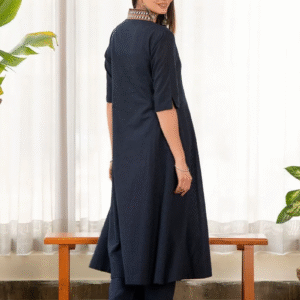 Cotton Embroidered A-Line Kurta