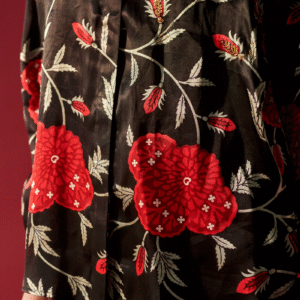 Black Floral Vine Shirt