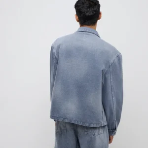 Blue Enzyme-Washed Relaxed-Fit Jacket