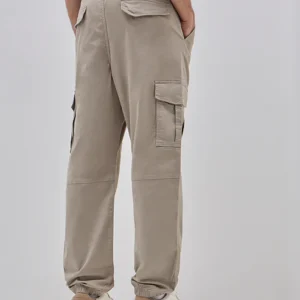 Casuals Beige Relaxed-Fit Mid-Rise Cotton Blend Chinos