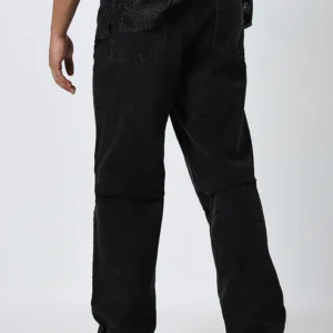 Black Faded Mid - Rise Relaxed - Fit Jeans