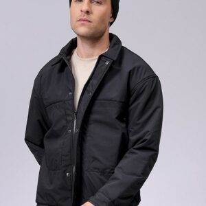 Men Quilted Jacket with Embroidered