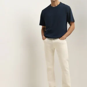 Casuals Navy Solid Relaxed-Fit Cotton T-Shirt