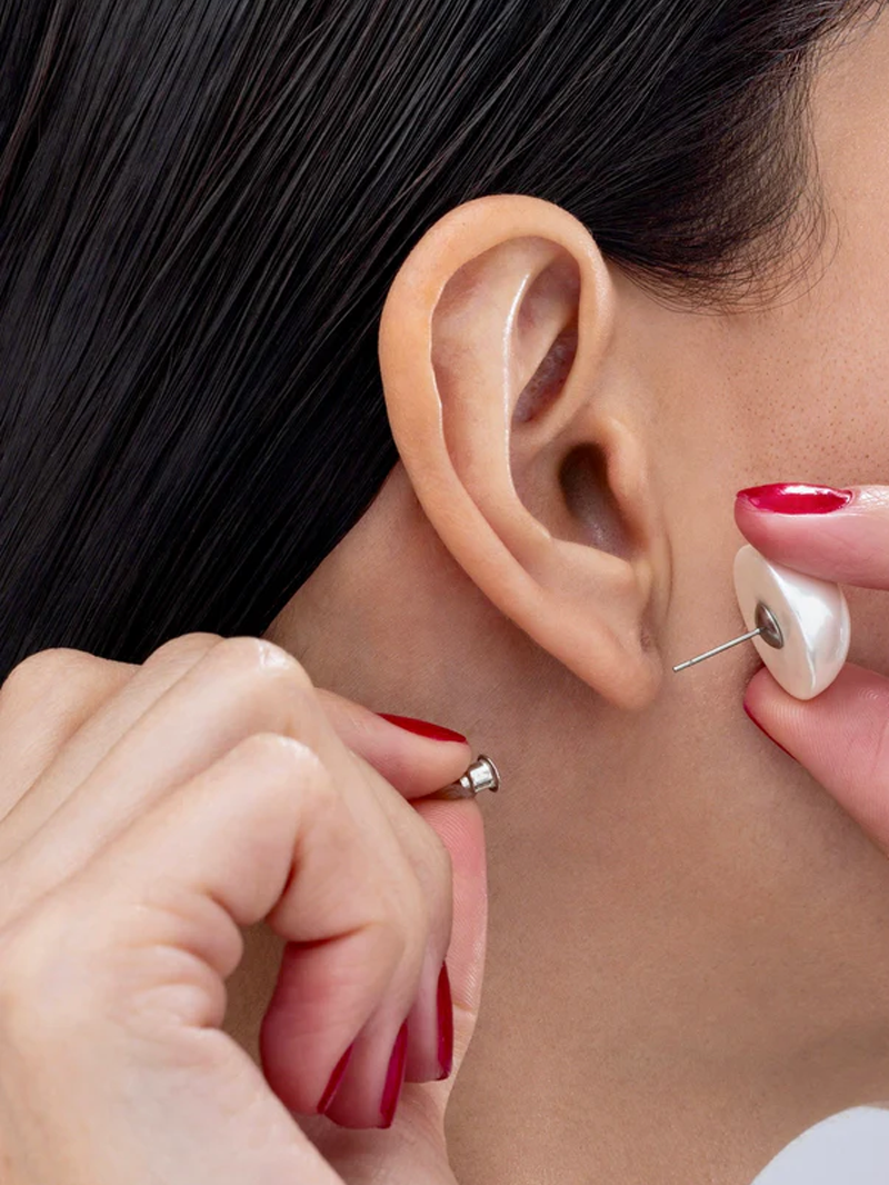 Oversize Pearl Studs - Image 2