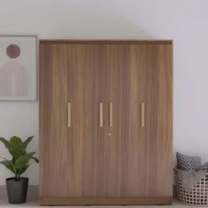 Sapporo 4 Door Wardrobe in Leon Teak Finish