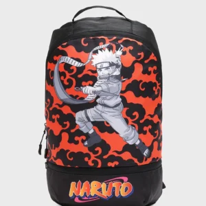 Black Naruto Scroll Printed Small Backpack