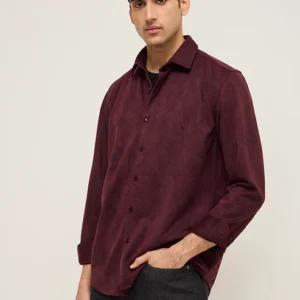 Ascot Wine Solid Relaxed-Fit Shirt