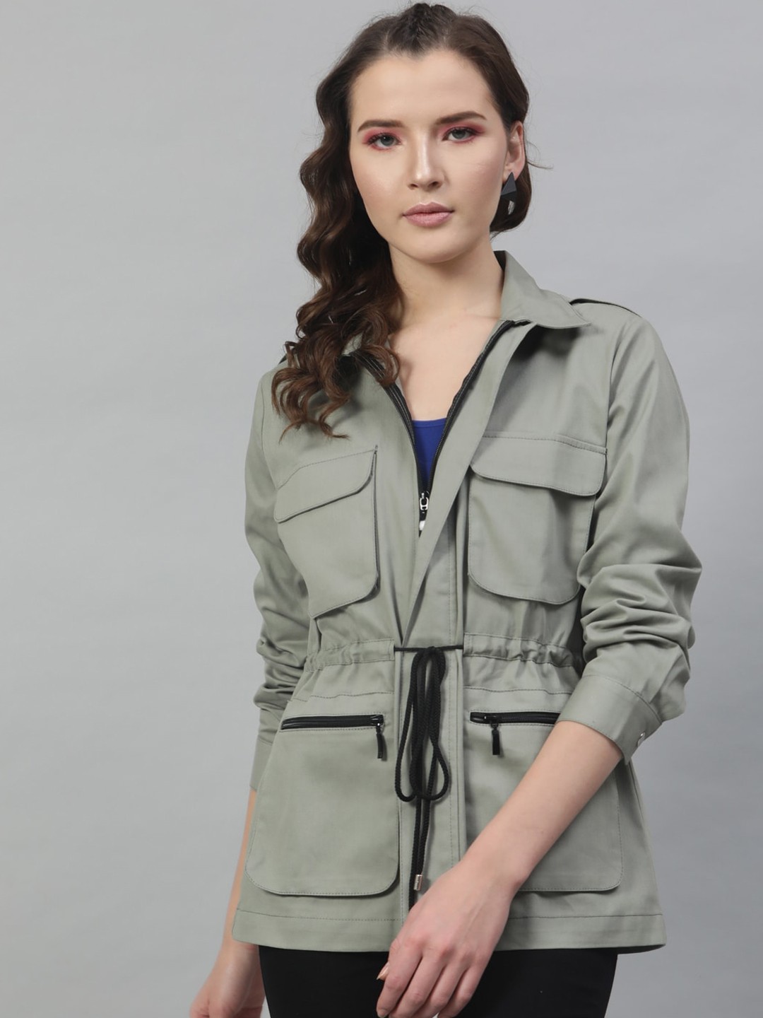 Green Striped Lightweight Sporty Jacket